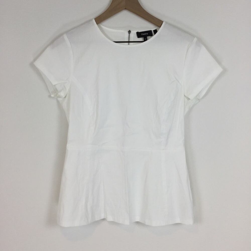 Theory Carrian Peplum Top, Size Medium
